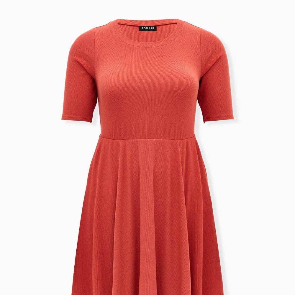 Torrid Midi Super Soft Rib Hanky Hem Dress